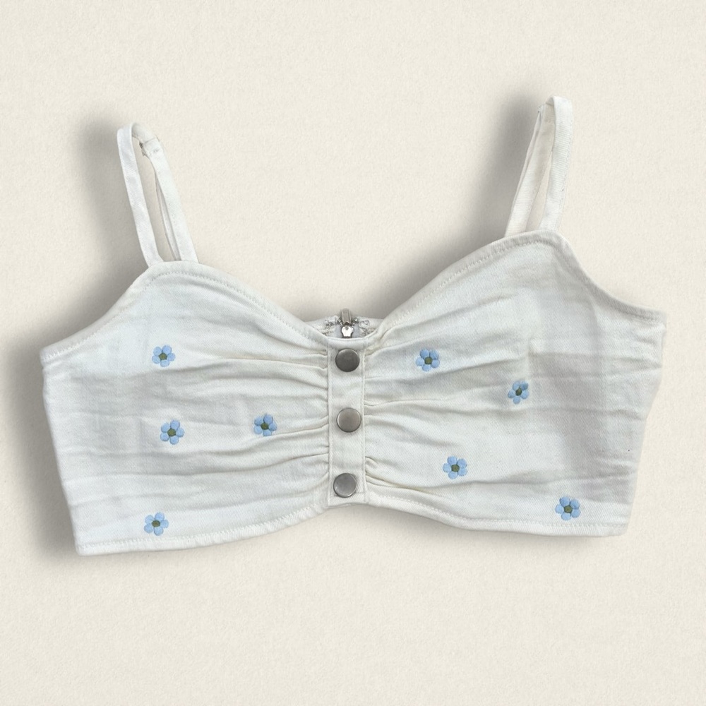 white jean crop top